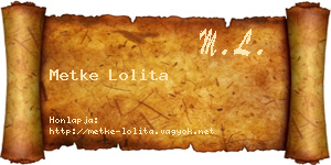 Metke Lolita névjegykártya